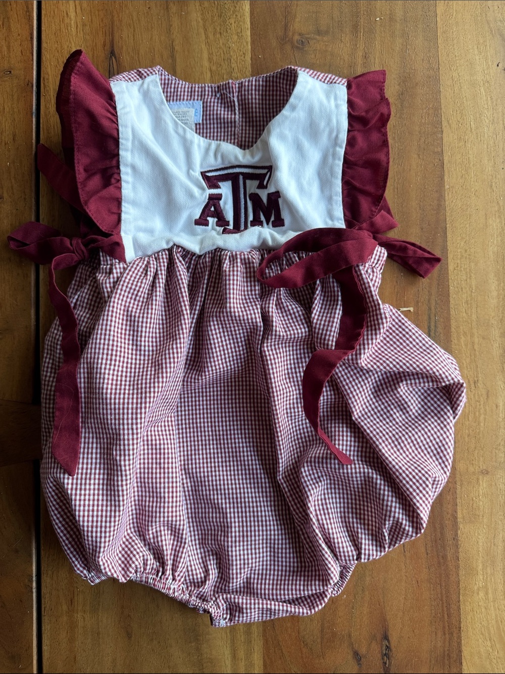 Texas A&M Infant Romper in Maroon and White